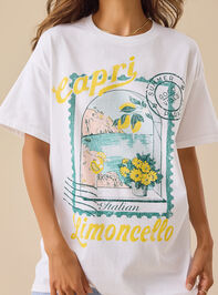 Capri Postcard Graphic Tee Detail 3 - TULLABEE