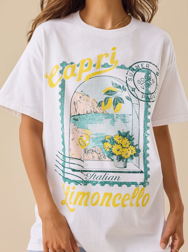 Capri Postcard Graphic Tee Detail 3 - TULLABEE