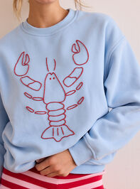 Embroidered Lobster Sweatshirt Detail 2 - TULLABEE