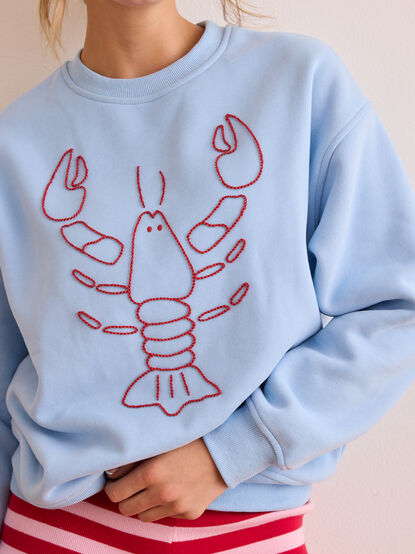 Embroidered Lobster Sweatshirt - TULLABEE