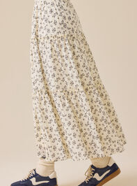 Catelyn Floral Midi Skirt Detail 4 - TULLABEE