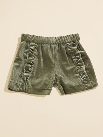 Paisley Velvet Ruffle Shorts by Vignette - TULLABEE
