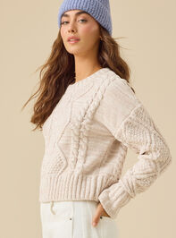 Everley Chenille Cable Sweater Detail 4 - TULLABEE