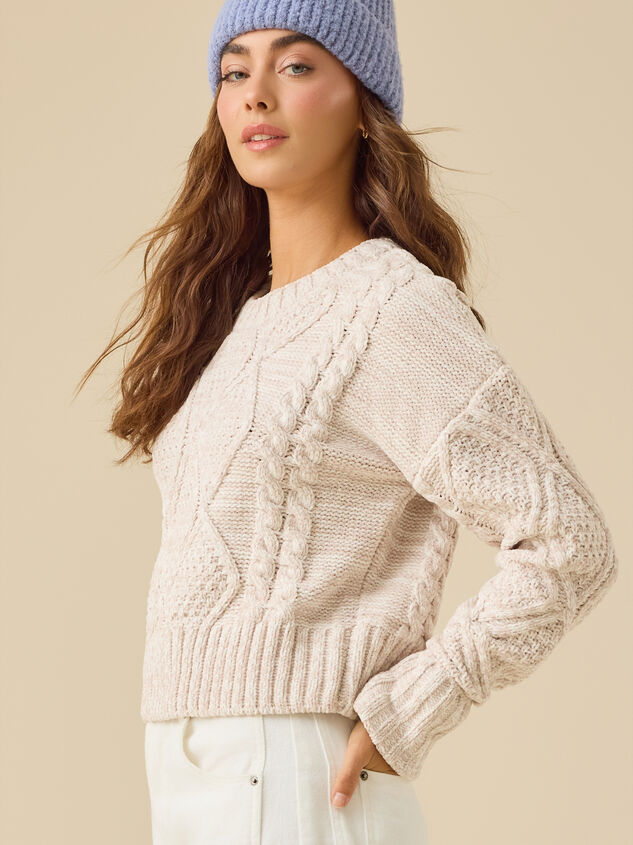 Everley Chenille Cable Sweater Detail 4 - TULLABEE