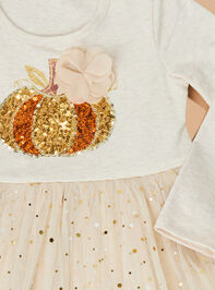 Pumpkin Glitz Dress with Legging Set Detail 4 - TULLABEE