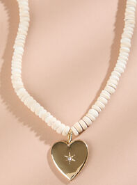Beaded Wood Heart Necklace - TULLABEE