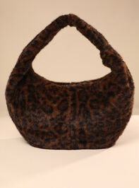 Elsie Fur Leopard Knot Tote Detail 3 - TULLABEE