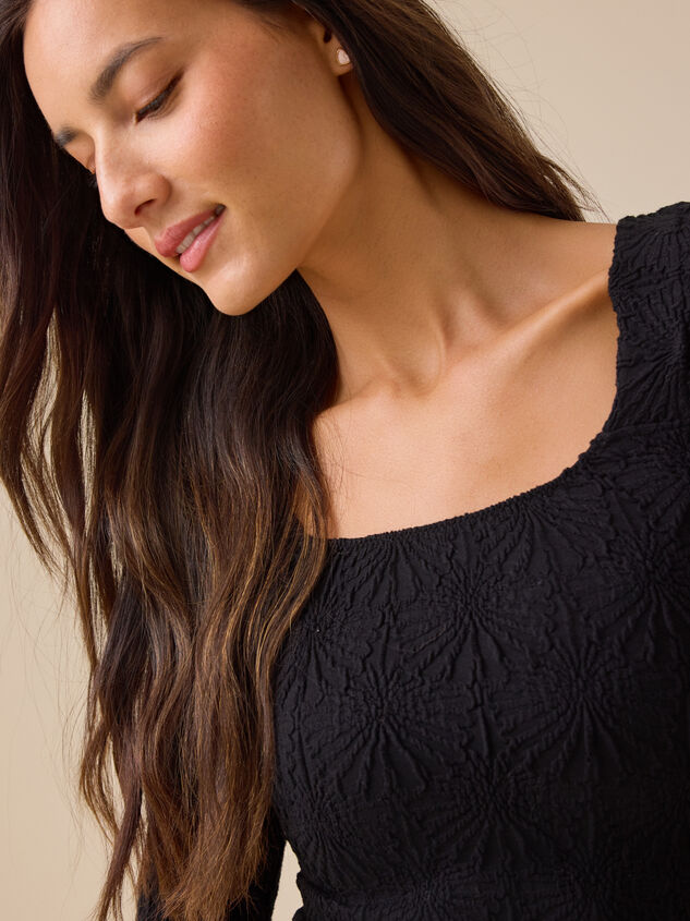Blaire Seamless Floral Long Sleeve Cami Detail 3 - TULLABEE