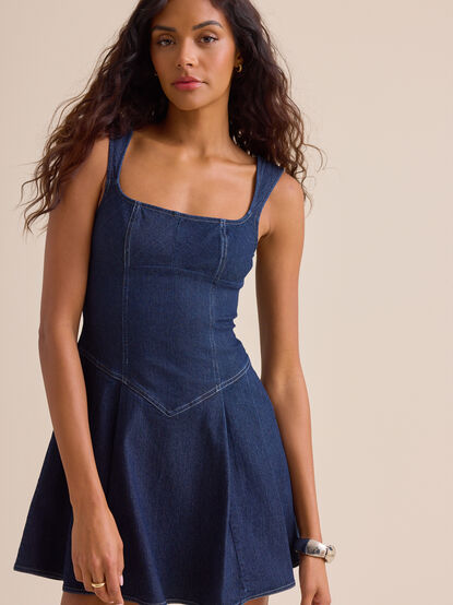 Roe Denim Mini Dress - TULLABEE