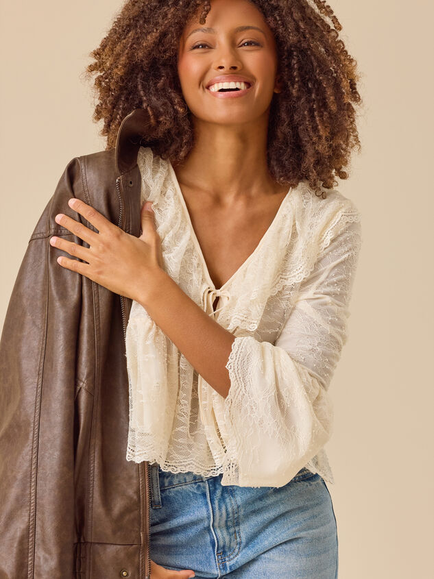 Suki Lace Bell Sleeve Top Detail 3 - TULLABEE
