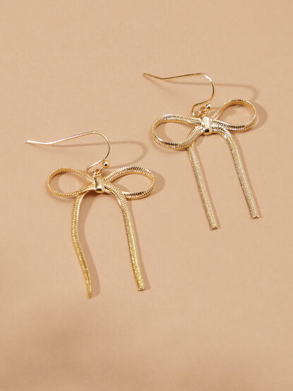 Herringbone Bow Earrings - TULLABEE