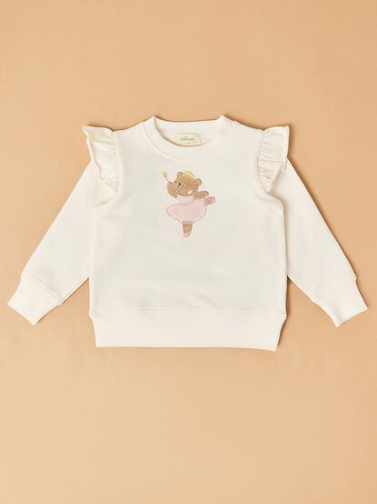 Ballet Bear Ruffle Sweatshirt - TULLABEE
