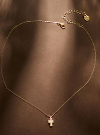 18K Gold Friend In Jesus Cross Necklace Detail 2 - TULLABEE