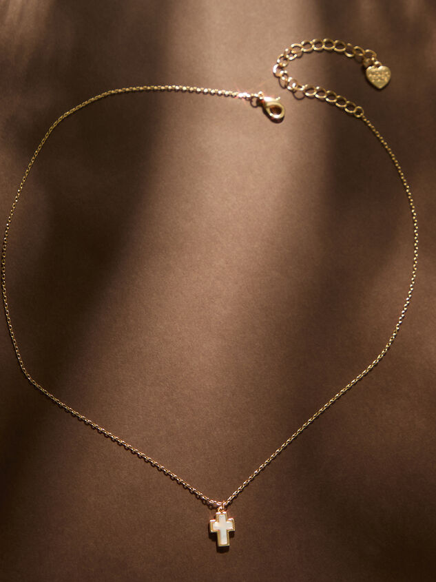 18K Gold Friend In Jesus Cross Necklace Detail 2 - TULLABEE