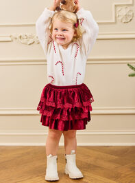 Ruby Tiered Velvet Skirt - TULLABEE