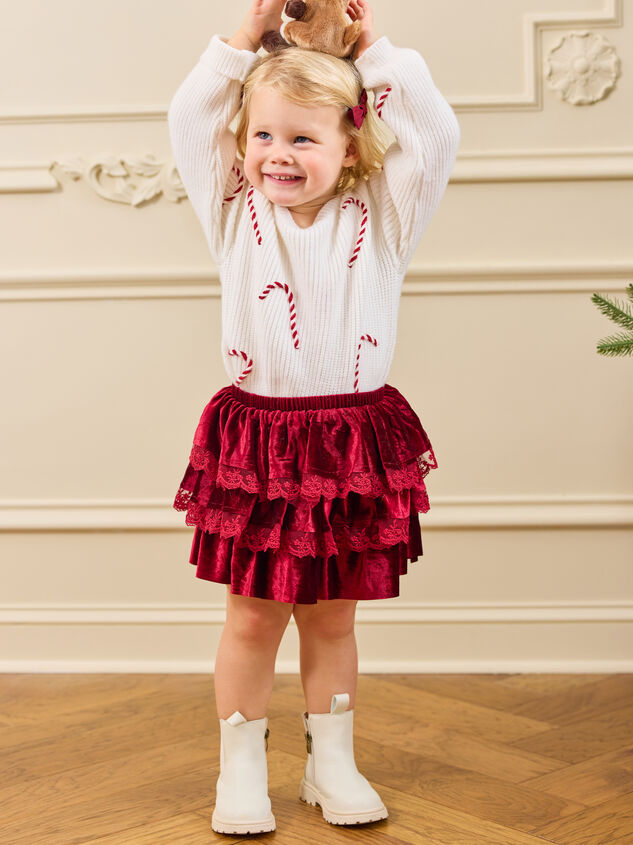 Ruby Tiered Velvet Skirt - TULLABEE
