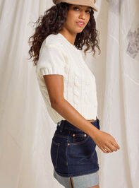 Juliet Cable Cropped Cardigan Detail 3 - TULLABEE