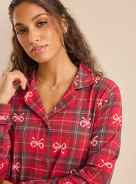 Hadley Bow Plaid Mama Lounge Set Detail 7 - TULLABEE