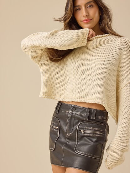 Marissa Vegan Leather Mini Skirt - TULLABEE