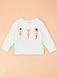 Ballet Bloom Embroidered Sweatshirt Detail 2 - TULLABEE