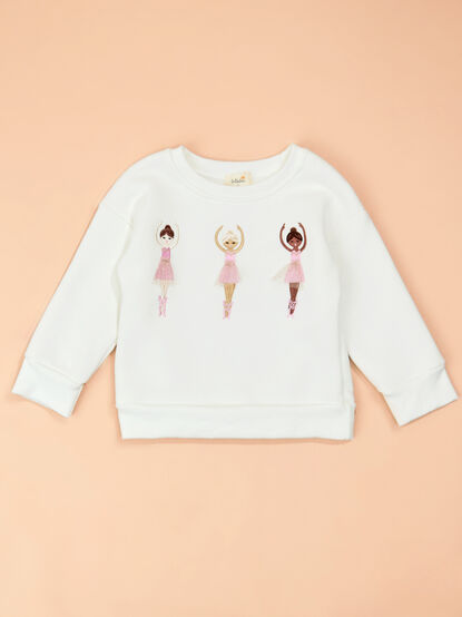 Ballet Bloom Embroidered Sweatshirt - TULLABEE