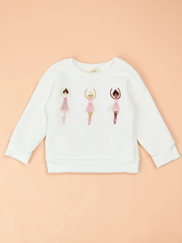 Ballet Bloom Embroidered Sweatshirt Detail 2 - TULLABEE