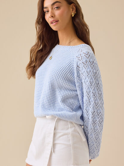 Hailey Chenille Pointelle Sweater - TULLABEE