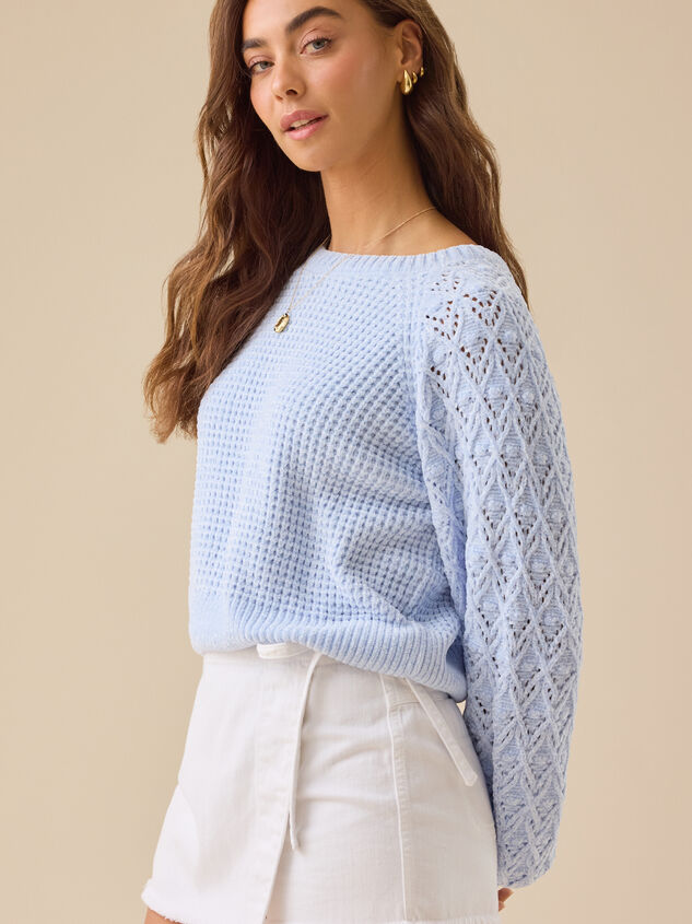 Hailey Chenille Pointelle Sweater - TULLABEE