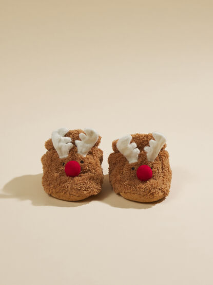 Reindeer Light Up Slippers by MudPie - TULLABEE