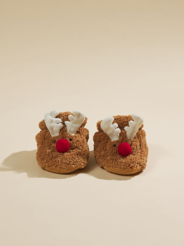 Reindeer Light Up Slippers by MudPie Detail 2 - TULLABEE