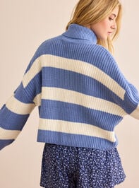 Spirit Stripe Turtleneck Sweater Detail 4 - TULLABEE