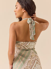 Leona Halter Patchwork Dress Detail 4 - TULLABEE