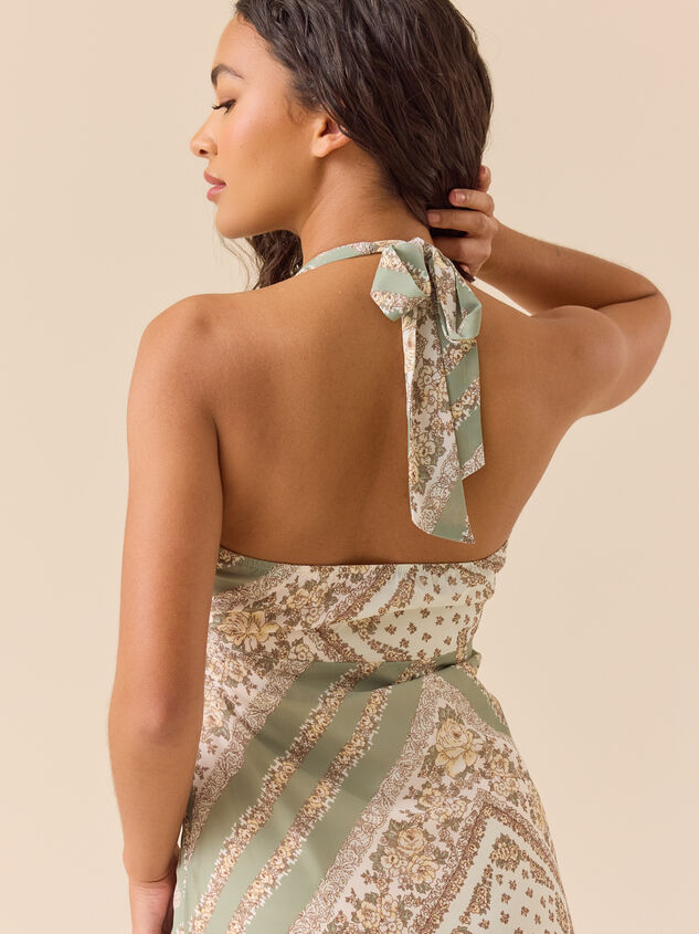 Leona Halter Patchwork Dress Detail 4 - TULLABEE