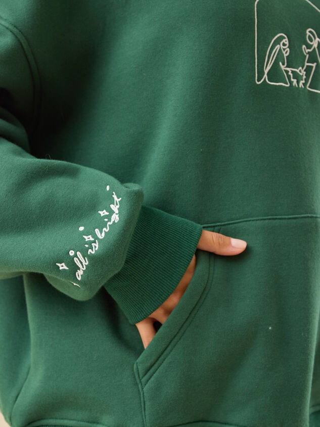 All is Calm Nativity Hoodie Detail 3 - TULLABEE