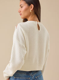 Gwen Lace Cropped Sweater Detail 5 - TULLABEE