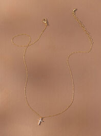 18K Gold Dipped Cross Charm Necklace Detail 2 - TULLABEE