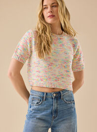 Zoey Confetti Cropped Pullover Detail 3 - TULLABEE