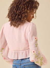 Maelynn Floral Embroidered Top Detail 4 - TULLABEE