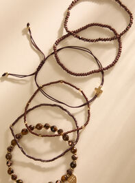 Cross Cord Layered Bracelet Detail 2 - TULLABEE