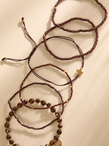 Cross Cord Layered Bracelet - TULLABEE