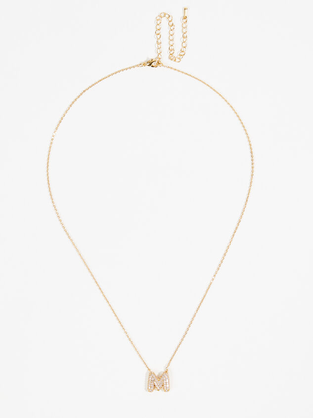Crystal Bubble Monogram Necklace - M Detail 2 - TULLABEE