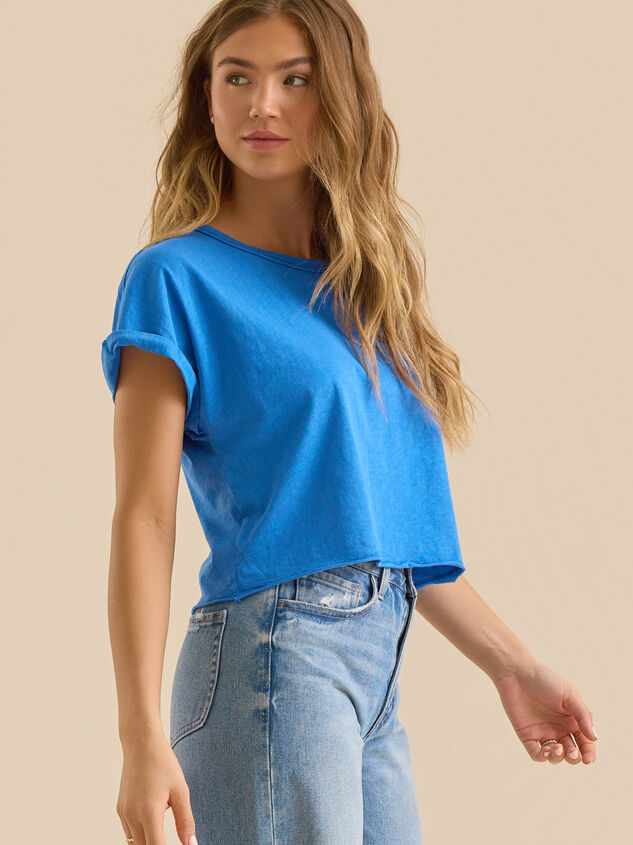Demi Slub Roll Sleeve Tee Detail 3 - TULLABEE