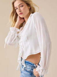 Caroline Ruffle Tie Front Top Detail 3 - TULLABEE