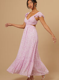 Sariah Floral Cutout Maxi Dress Detail 4 - TULLABEE