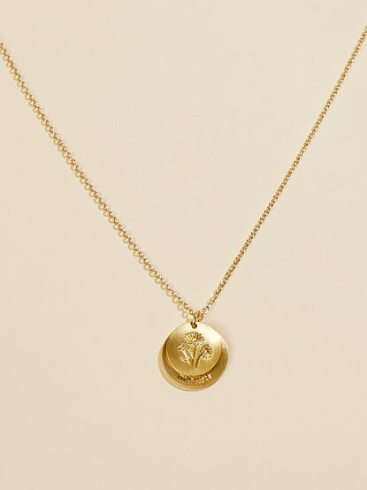 Mama Floral Coin Necklace - TULLABEE