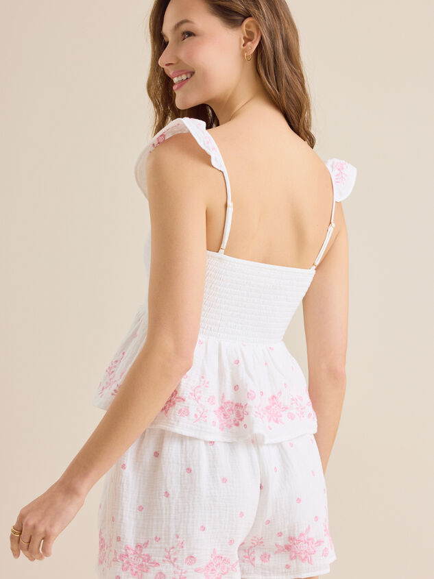 Adeline Embroidered Tank Detail 3 - TULLABEE