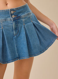 Harper Denim Cheer Skort Detail 3 - TULLABEE