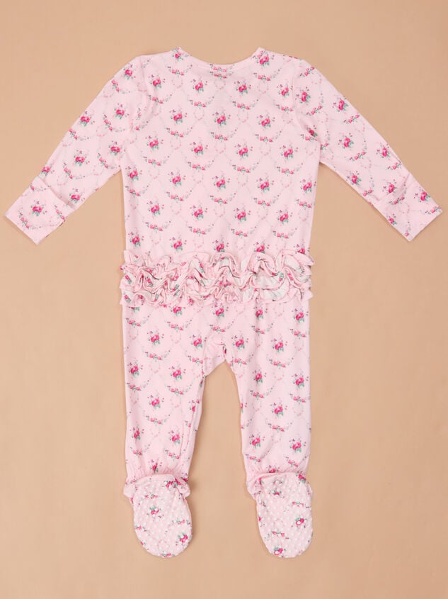 Lidia Floral Ruffle Footie Detail 3 - TULLABEE