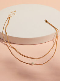 Oasis Double Layered Chain Necklace Detail 2 - TULLABEE