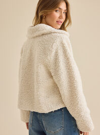 Clara Satin Tie Fur Jacket Detail 5 - TULLABEE